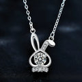 S925 Sterling Silver Moissanite Rabbit Necklace