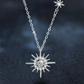 S925 Sterling Silver Moissanite Sun Pendant Necklace