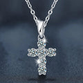 S925 Sterling Silver Moissanite Cross Pendant Necklace