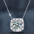 S925 Sterling Silver Moissanite Pendant  Cube Sugar Necklace