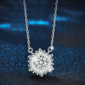 S925 Sterling Silver Moissanite Ice Flower Pendant Necklace