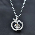 S925 Sterling Silver Apple Clavicle Moissanite Pendant Christmas Eve Gift Necklace