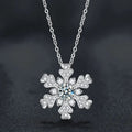S925 Sterling Silver Moissanite Snowflake Pendant Necklace