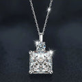 S925 Sterling Silver Moissanite Small Square Necklace