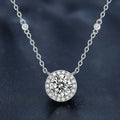 S925 Sterling Silver Moissanite Starry Sky round Bag Pendant Necklace