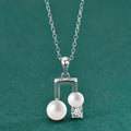 S925 Sterling Silver Moissanite Pearl Necklace