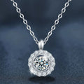 S925 Sterling Silver Moissanite Round Pendant Necklace
