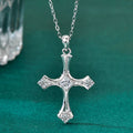 S925 Sterling Silver Moissanite Cross Square Pendant Necklace