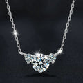 S925 Sterling Silver Moissanite Heart-Shaped Pendant Necklace