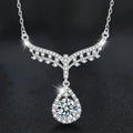 S925 Sterling Silver Moissanite Angel Water Drop Pendant Necklace