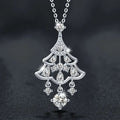 S925 Sterling Silver Moissanite Christmas Tree Pendant Necklace