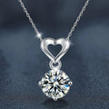 S925 Sterling Silver Classic Love Moissanite Pendant Necklace