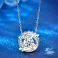 S925 Sterling Silver Moissanite Chinese Style Dragon Pendant Necklace