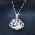 S925 Sterling Silver Moissanite Planet Pendant Necklace