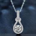 S925 Sterling Silver Moissanite Diamond Inlaid Water Drop Pendant Necklace