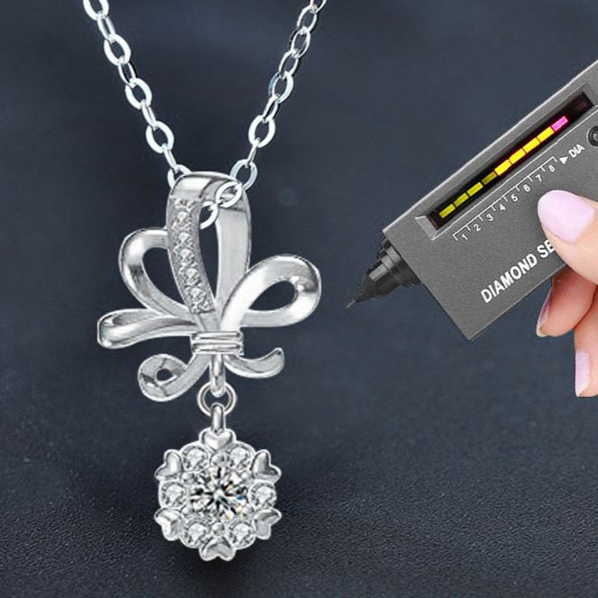 S925 Sterling Silver Moissanite Bridal Bouquet Pendant Necklace