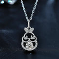 S925 Sterling Silver Moissanite Lucky Rabbit Pendant Necklace