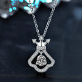 S925 Sterling Silver Moissanite Small Skirt Crown Clavicle Chain Pendant Necklace
