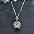S925 Sterling Silver Moissanite Sun Moon Pendant Necklace