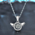 S925 Sterling Silver Moissanite Angel Wings Pendant Necklace