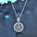S925 Sterling Silver Moissanite Cherry Blossom Pendant Necklace