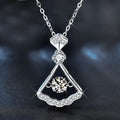 S925 Sterling Silver Moissanite Fan-Shaped Pendant Necklace