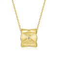 S925 Sterling Silver Gold-Plated Slim Waist Zircon Inlaid Necklace