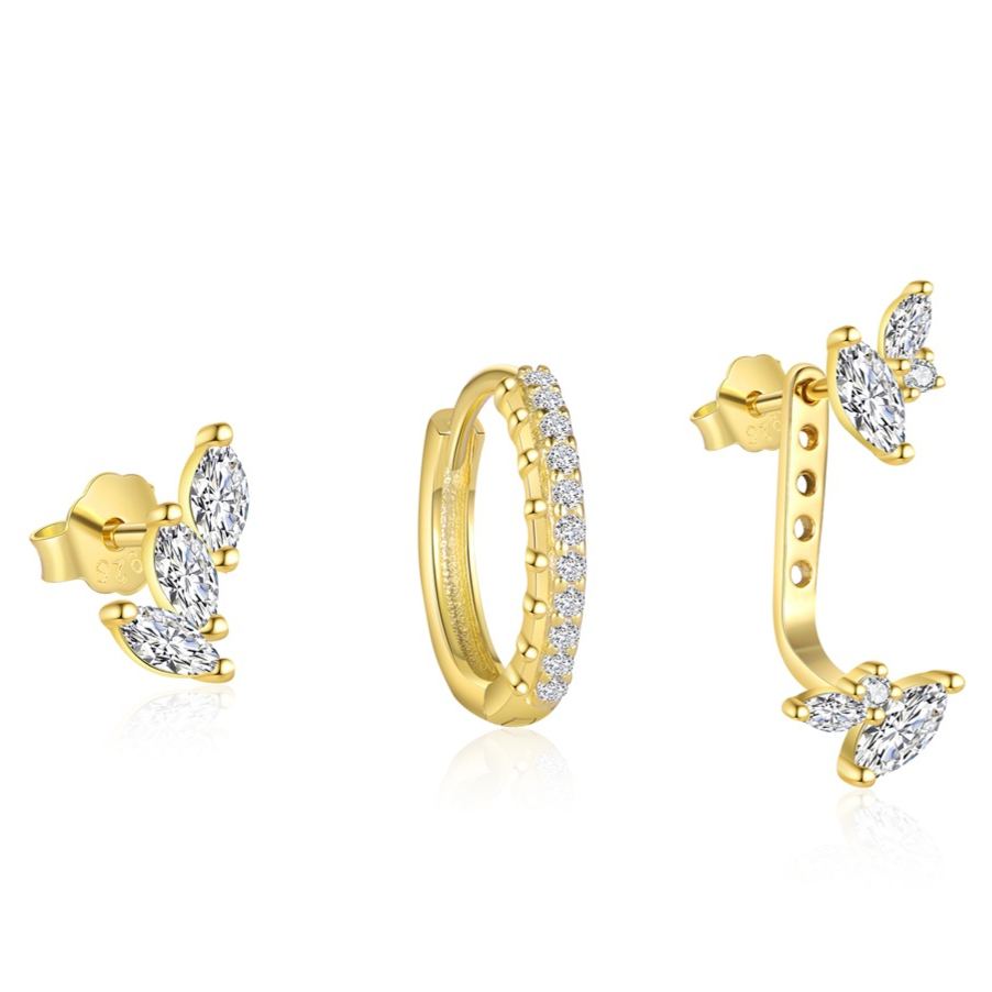 S925 Sterling Silver Zircon Stud Earrings