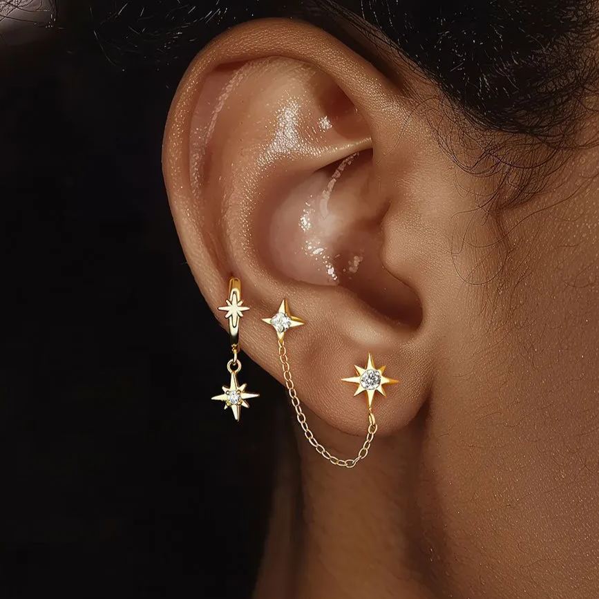 S925 Sterling Silver Zircon Stud Earrings