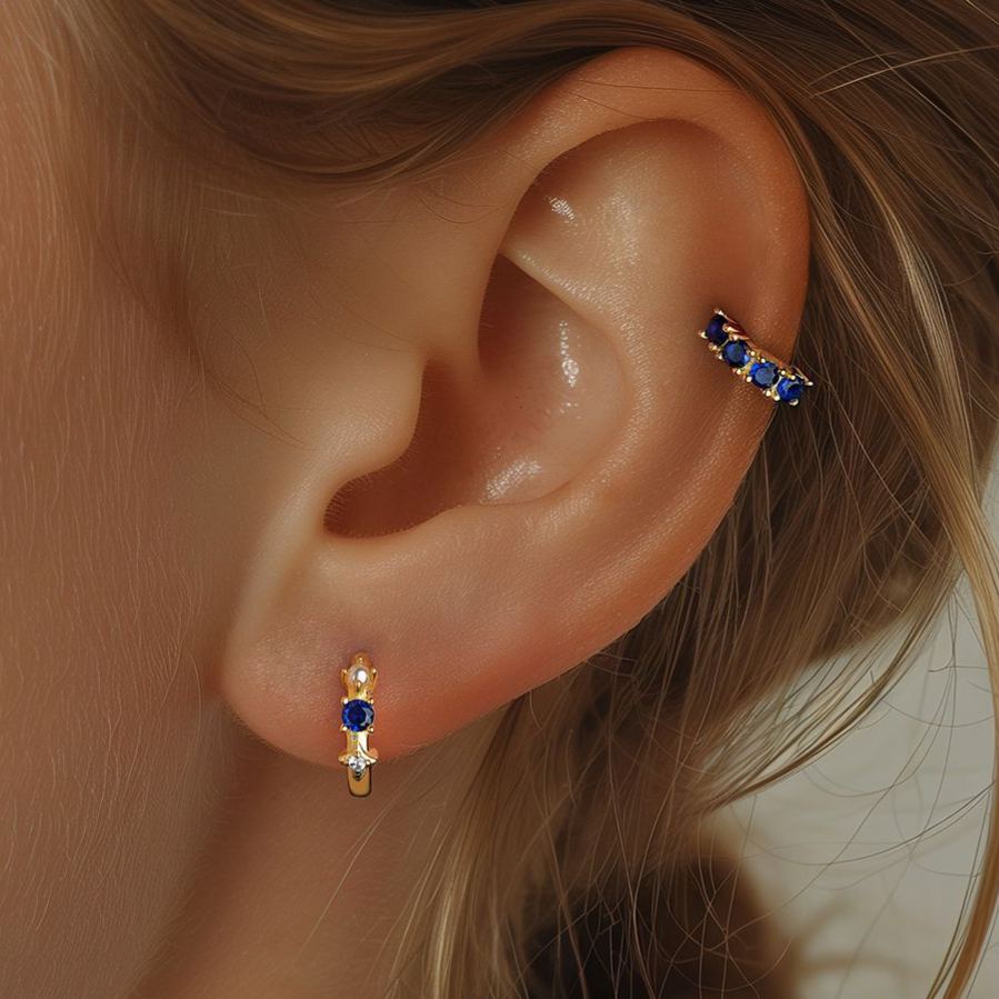 S925 Sterling Silver Colorful Zircon Huggie Earrings