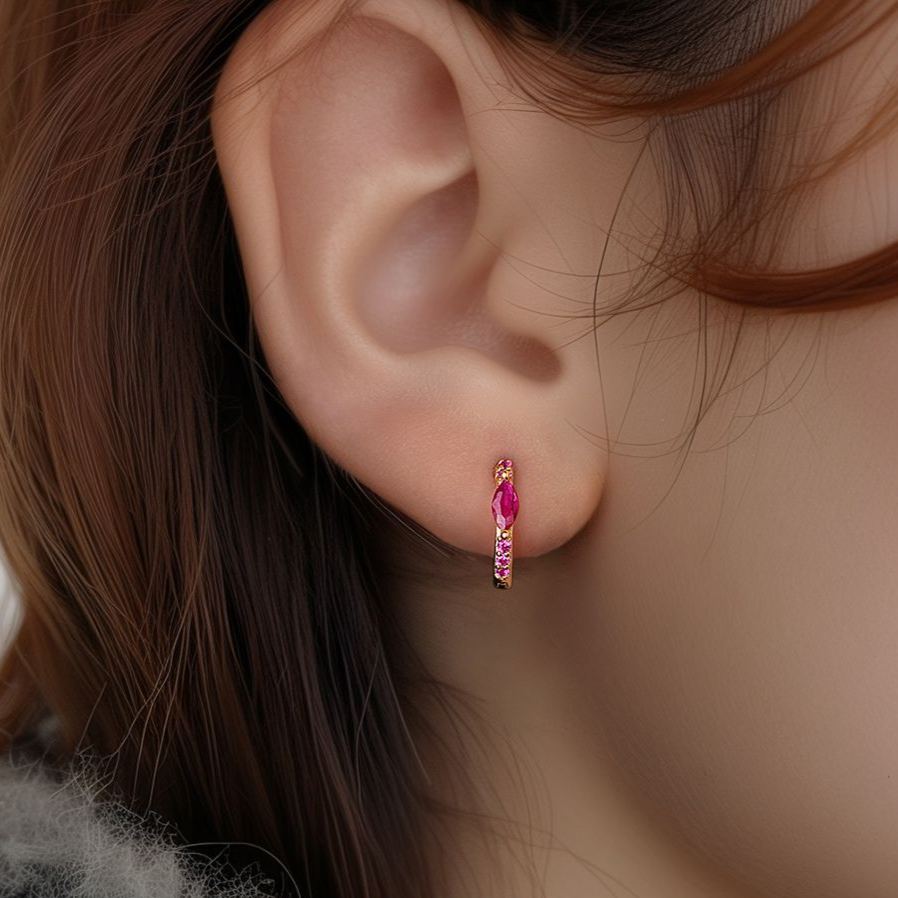 S925 Sterling Silver Colorful Zircon Huggie Earrings