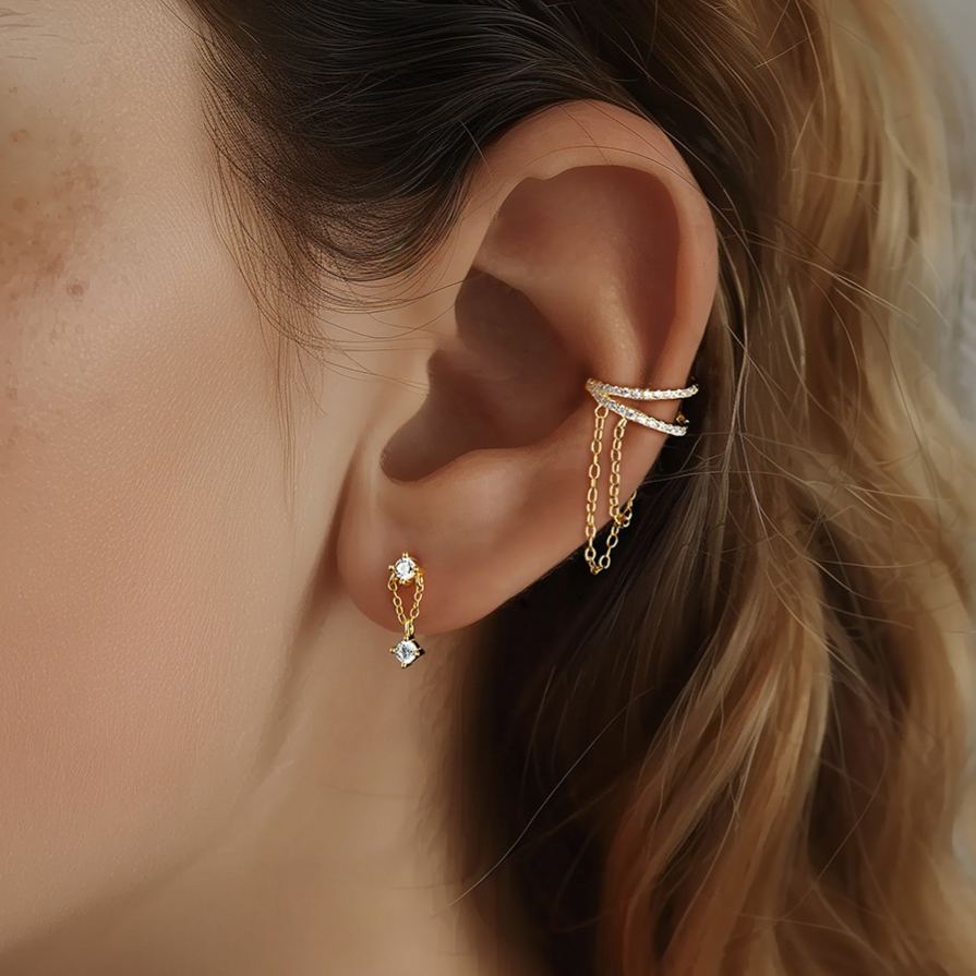 S925 Sterling Silver Stud Earrings with Zirconia