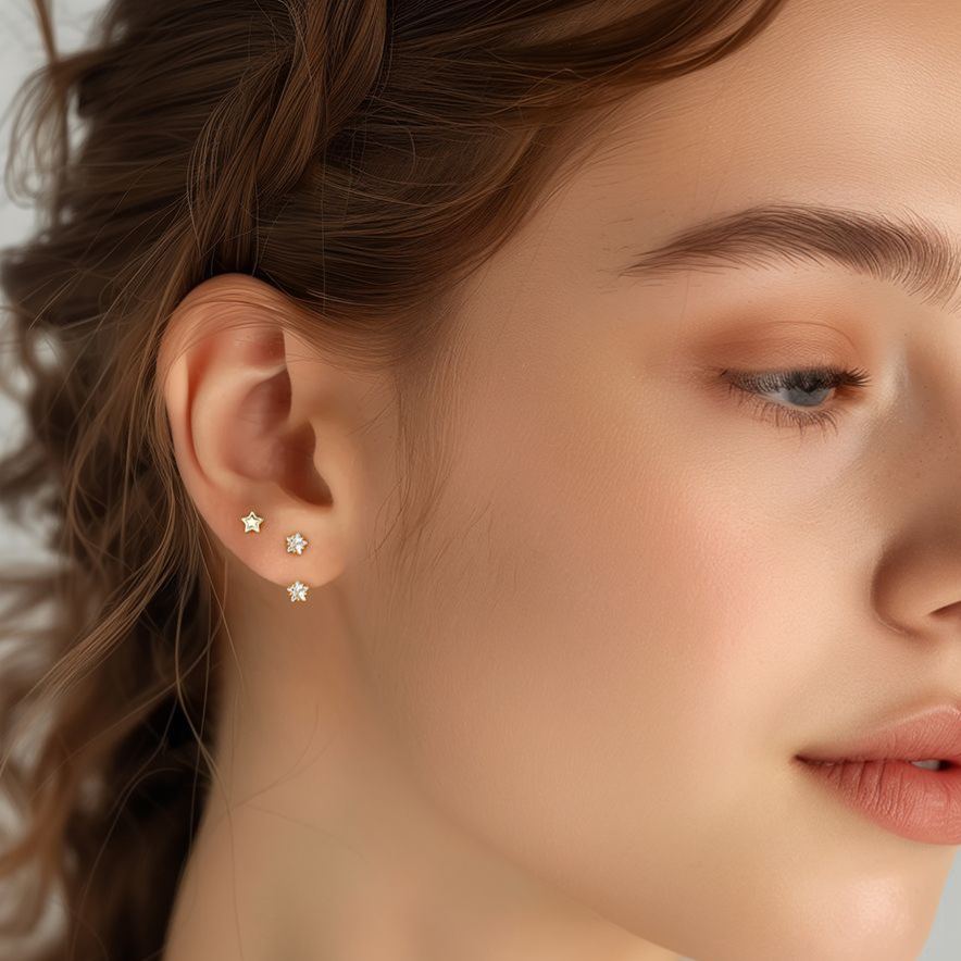 S925 Sterling Silver Zircon Stud Earrings