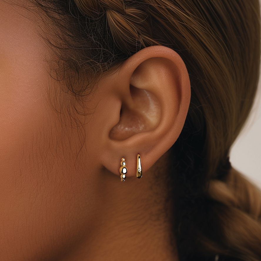S925 Sterling Silver Geometric Earrings with Zirconia