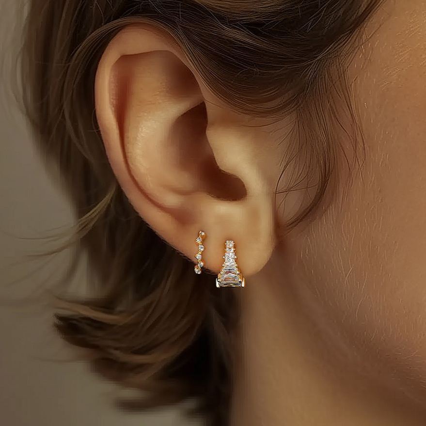 S925 Sterling Silver Earrings Set with Sparkling Zirconia