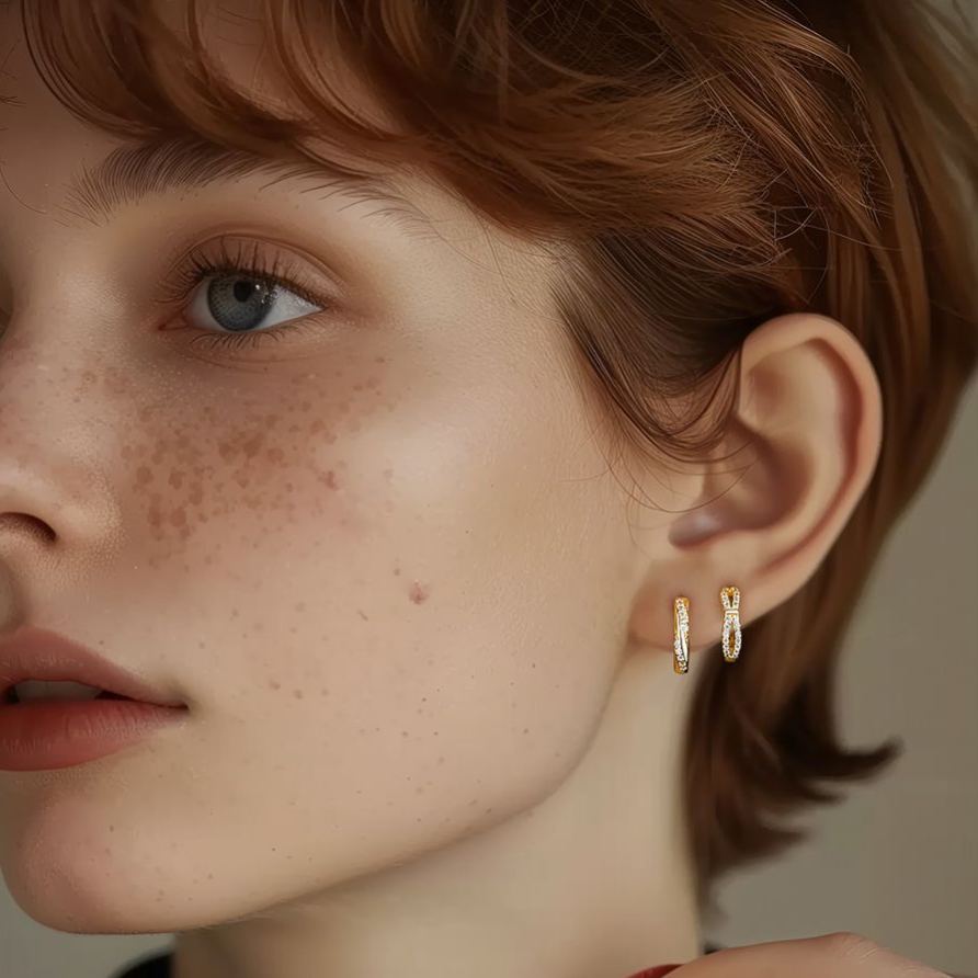 S925 Sterling Silver Square Zircon Earrings