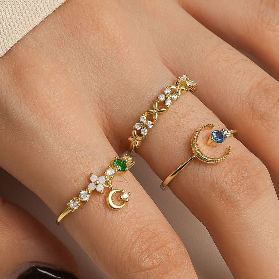 S925 Sterling Silver Ring with Colorful Cubic Zirconia