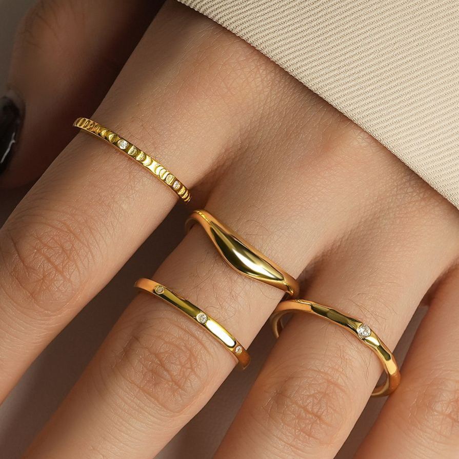S925 Sterling Silver Ring Set with Zirconia