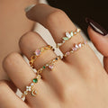 S925 Sterling Silver Flower Ring with Colorful Cubic Zirconia