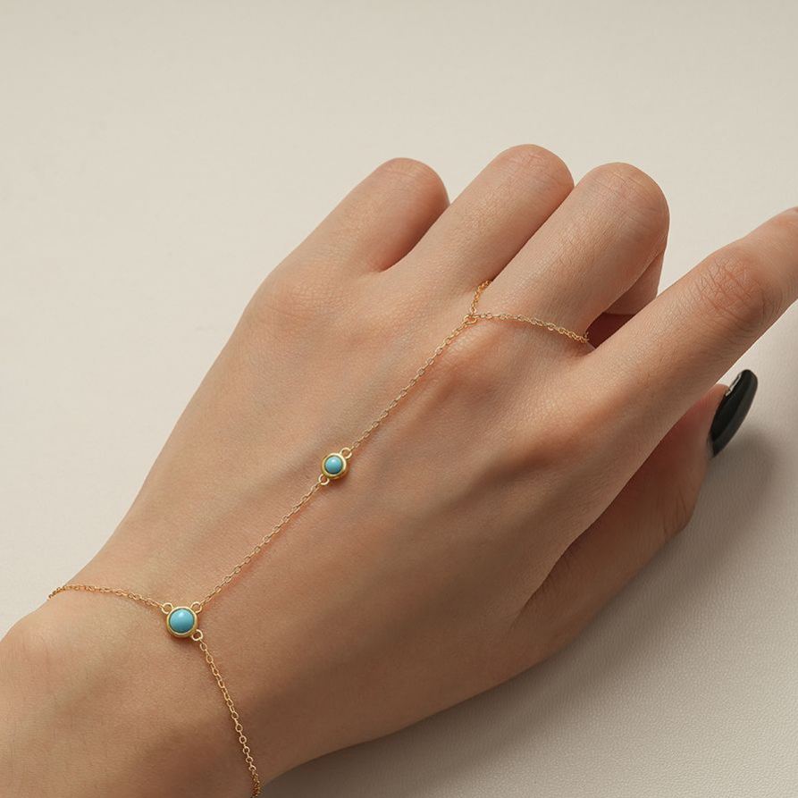 S925 sterling silver bracelet set with zircon