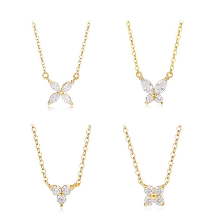 S925 Sterling Silver and Zircon Necklace