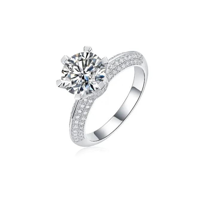 S925 Silver Moissanite Solid-Band Ring