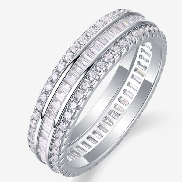 S925 Silver Musical Note Moissanite Ring