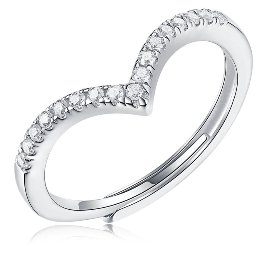 S925 Sterling Silver Moissanite Crown Adjustable Ring