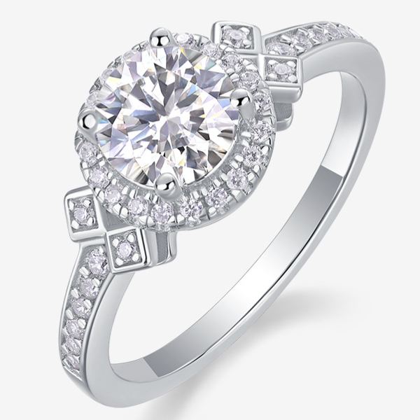 S925 Silver Moissanite Ring