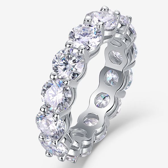 S925 Silver Moissanite Solid-Band Ring