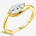 S925 Silver Gold-Tone Moissanite Ring – Office-Chic Style