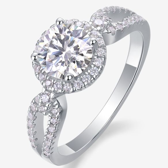 S925 Silver Oval Moissanite Ring