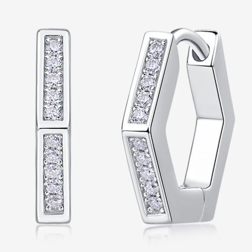 S925 Silver "State of Mind" Moissanite Hoop Earrings
