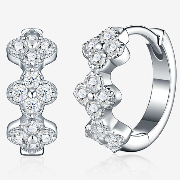S925 Silver Moissanite Earrings – Chic "Chanel-Style"